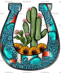 Cactus Horseshoe DTF Transfer