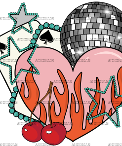 Cherry Heart-1 DTF Transfer