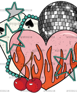 Cherry Heart-2 DTF Transfer