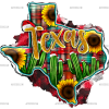 Christmas Texas Map DTF Transfer