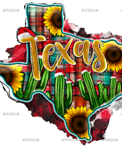 Christmas Texas Map DTF Transfer