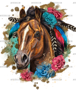 Floral Horse DTF Transfer