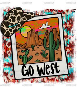 Go West Polaroid DTF Transfer