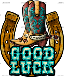 Good Luck Horseshoe DTF Transfer