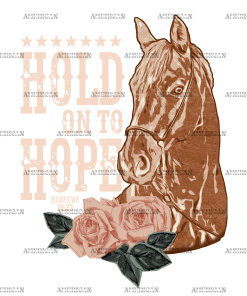 Hold On To Hope Brown Horse DTF Transfer