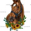 Horse With Sunflowers-2 DTF Transfer