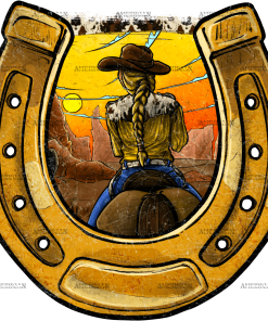 Horseshoe And Cowgirl DTF Transfer