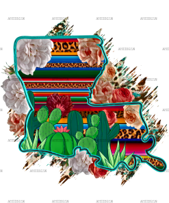 Louisiana Map Serape DTF Transfer