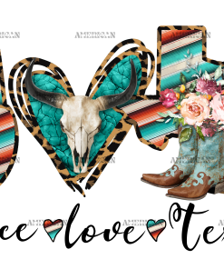 Peace Love Texas DTF Transfer