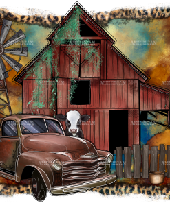 Rustic Country Barn DTF Transfer