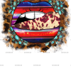 Serape Lips With CowHide DTF Transfer