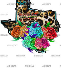 Texas Leopard And Roses DTF Transfer