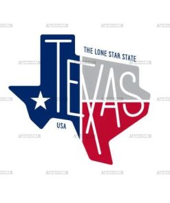 Texas Map DTF Transfer