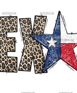 Texas Leopard Star DTF Transfer