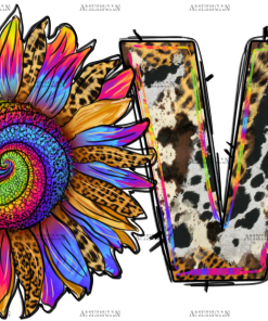 Tie Dye Sunflower Love DTF Transfer