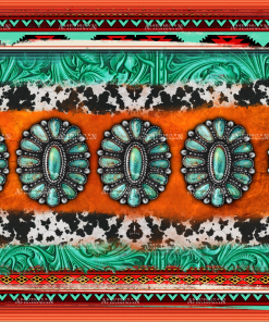 Turquoise Gemstone Western Tumbler DTF Transfer