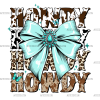 Western Howdy Bow Turquise DTF Transfer
