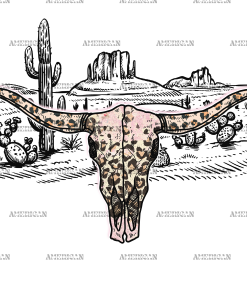 Cow Skull Leopard DTF Transfer